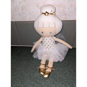 Alimrose Australia Small Cloth Stuffed Ballerina Doll Tutu Bun Blonde 10"
